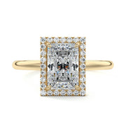 1.50 CT Radiant Cut Lab Grown Diamond Halo Engagement Ring Mapple Gems